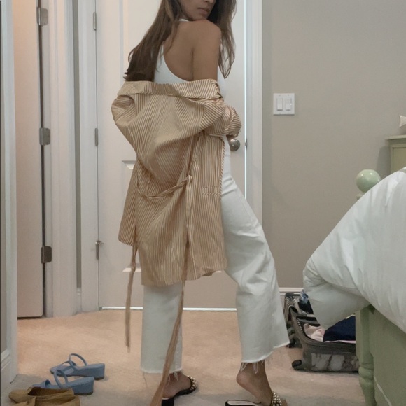 Yellow Pinstripe Arrive Clothing (Now Afrm) Blazer - Picture 3 of 15